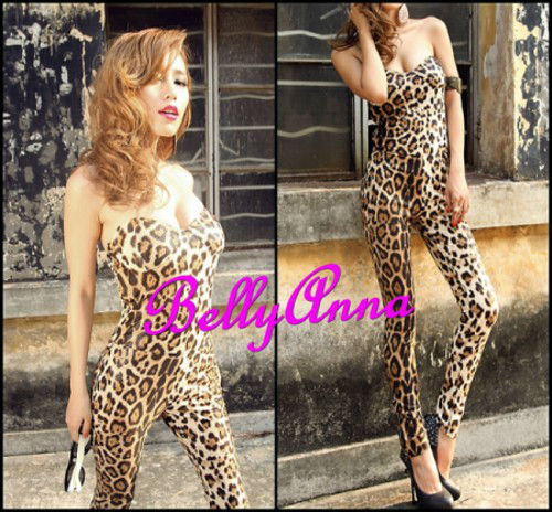 Sexy Snake Skin Animal Pattern Padded Tight Jumpsuit/Romper/Playsuit Clubwear Free Shipping Wholesale