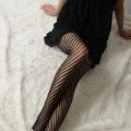 Sexy stripe jacquard rompers fishnet stockings pantyhose