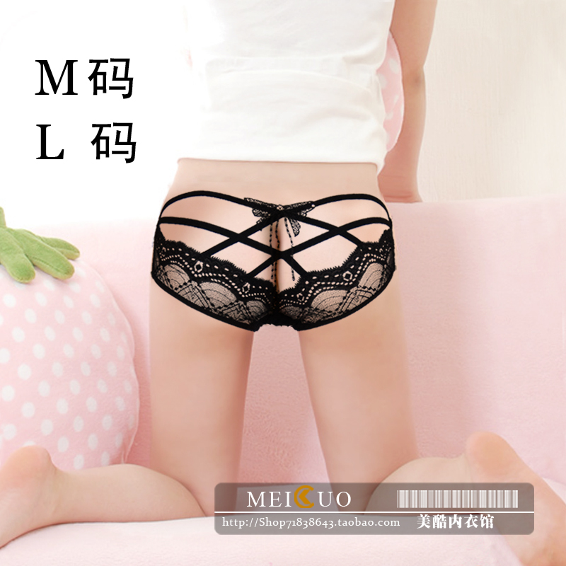 Sexy Temptation Black Panties Bamboo Fibre Solid Howllow Out Bowknot L Size Female Briefs 1671 Wholesale 5pcs/lot Free Shipping