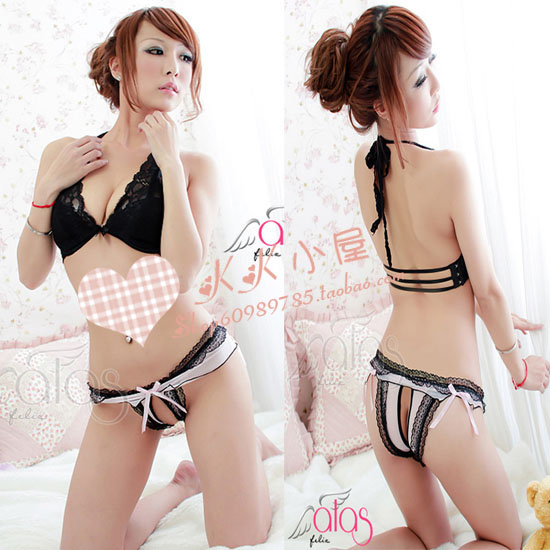 Sexy temptation t lace decoration thong women's low-waist panties d434-2