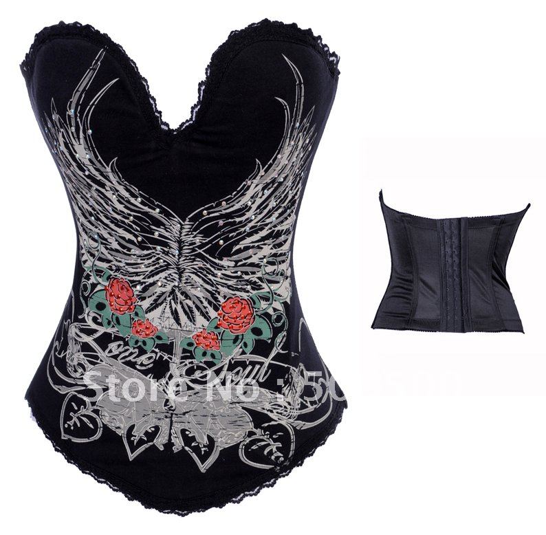 sexy underwear sexy Corset  Sexy Lingerie Lord Skull Printed Corset  Sexy Lingerie