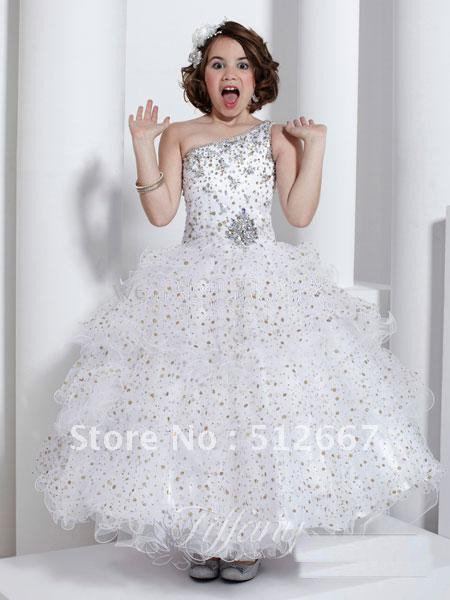 Sexy White Flower Girl Wedding Pageant Party girl's dresses Children 2013 NEWS