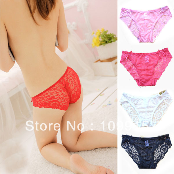 Sexy Women's Lace Panty See Through Briefs Bow-Knot Knickers Underwear 5 Colors   SL00217