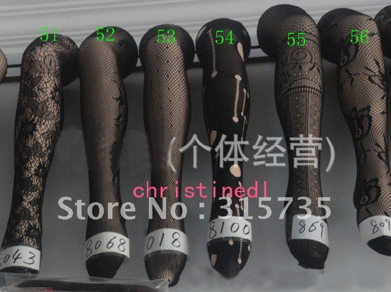 Sexy Women's Pantynose Jacquard Stockings 100pairs/lot  Mixed sale Free shipping via EMS/DHL