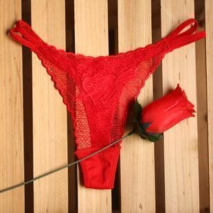 Sexy Women's T-back Red Rose Panties T-shaped Brief Sexy Underwear Valentine's Day gifts 11pcs/lot free shipping