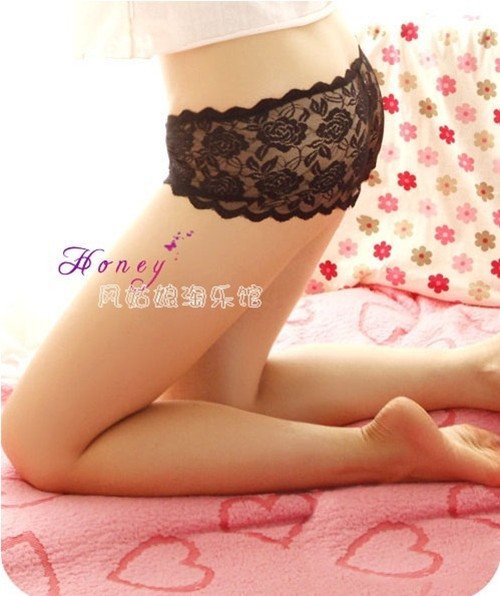 Sexy Women Sheer rose lace Panties Free shipping 722