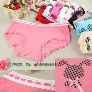 Sexy Women Thong Panties Briefs Underwear with a rabbit print+ free shipping