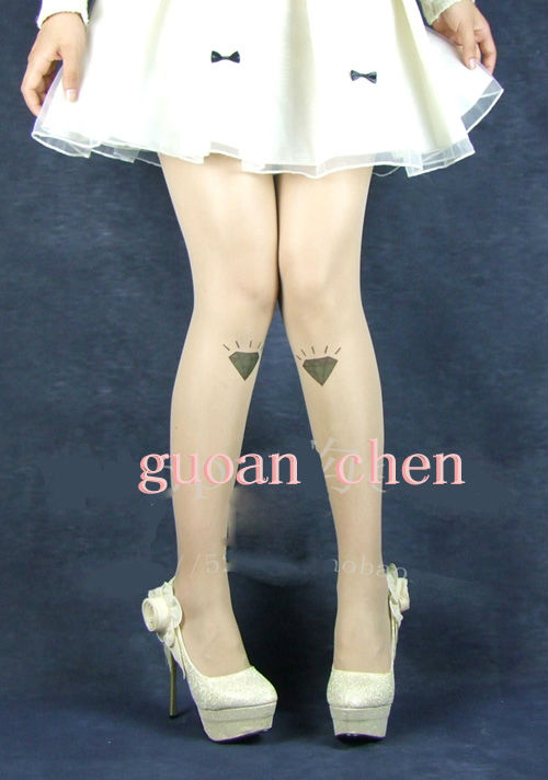 Sexy Women Transparent Tattoos Pantyhose Tights Leggings Pantyhose Stockings Diamond
