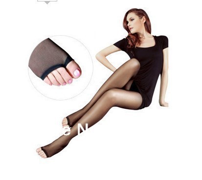 Sexy Womens Sheer Tights Pantyhose Socks Open Toe For Fish Mouth&Sandals 4 Colors 9202 Free Shipping