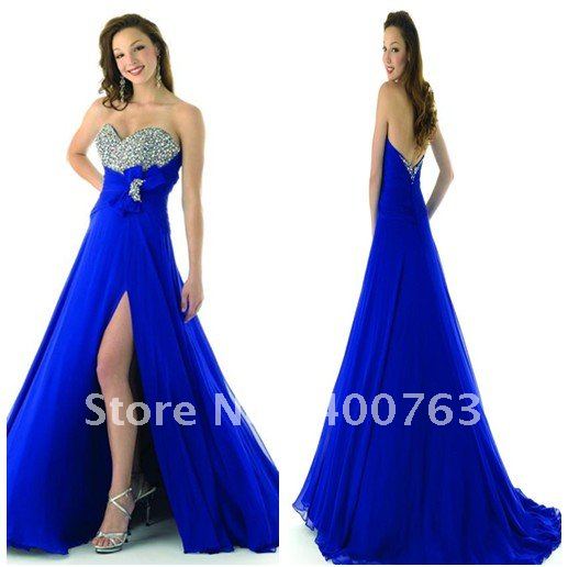 Sexy yet Contemporary A-line Sweetheart Royal Blue Beaded Cocktail Dress Evening