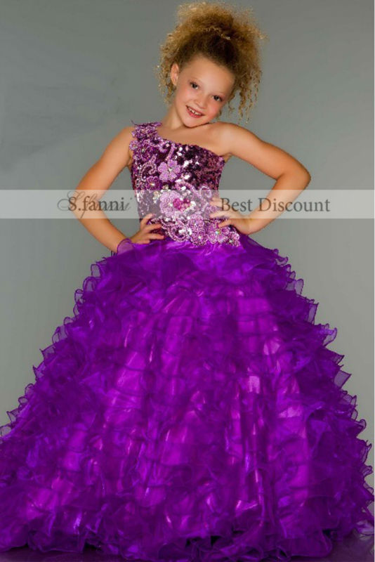 SF-362 Free shipping Floor Length For Little Girls With Beadwork Flower Girl Dresses Gowns