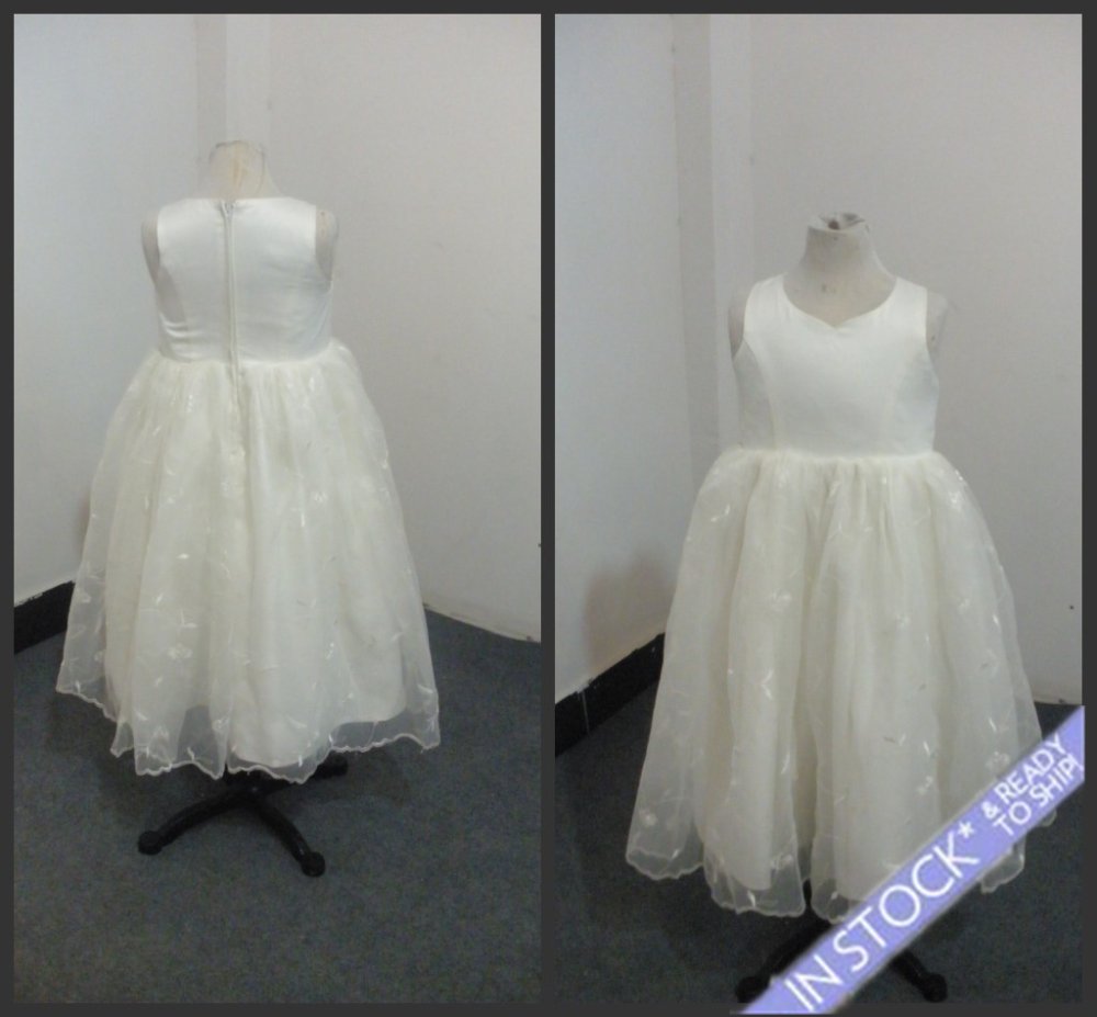 SF01 HOT sale White A-line Lovely Flower Girl Dress