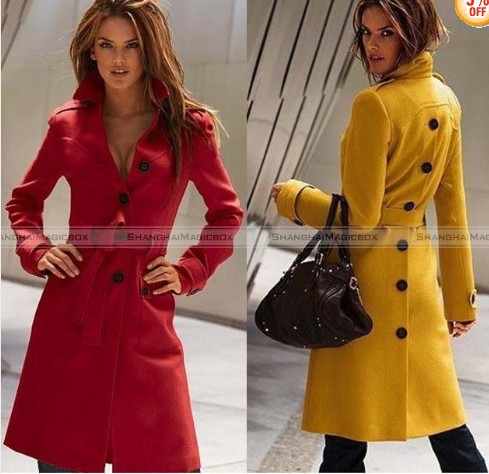 Shanghaimagicbox Women Fashion Vintage Classic Slim Fit Long Trench Coat Outwear WCOT193