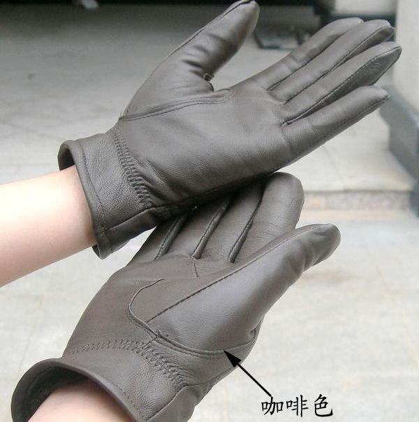 Sheepskin male female genuine leather casual gloves thermal anti-icer thickening plus velvet