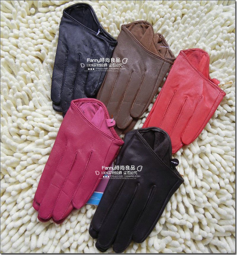 Sheepskin mini gulps half finger gloves genuine leather gloves fur gloves multicolor