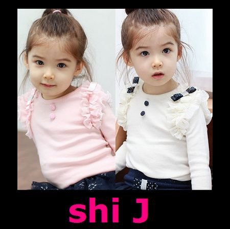 shij006 Wholesale girls tops petti shirts 2~9Age 5pcslot white children clothing