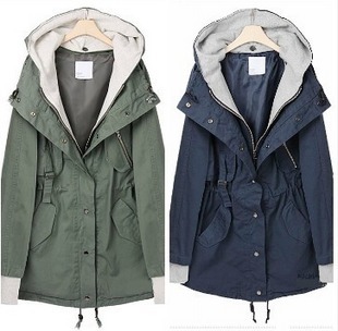 Shinhan women's 2013 sz brief two ways with a hood zipper faux two piece casual clothing