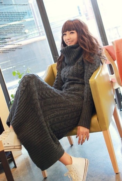 (Shipping Free!!) Winter Hotsale Turtleneck Sweater Dress for Women Knitting Woolen Dress 4241