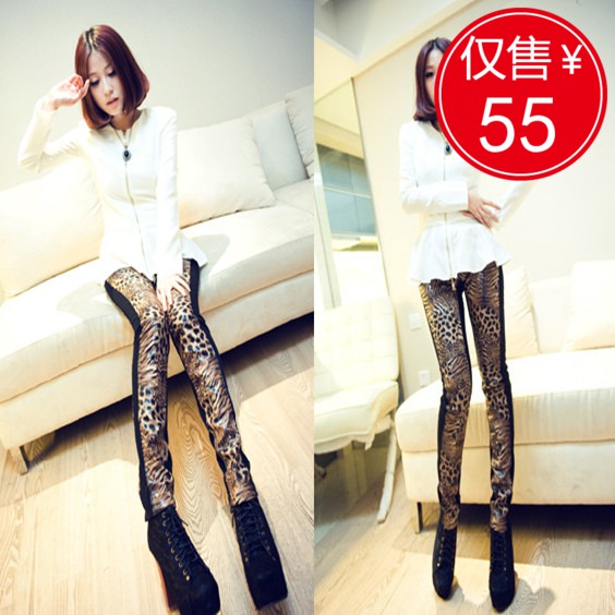 Shop . autumn 2012 fashion normic thick matt faux leather tiger legging ankle length trousers