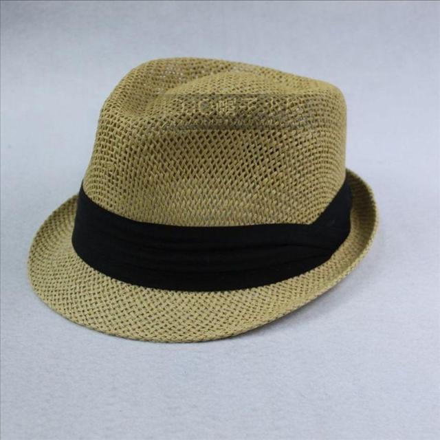 Short brim hat straw braid small fedoras strawhat female hat summer casual cap fedoras