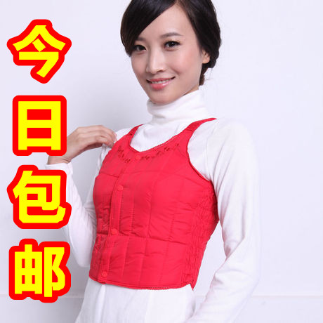 Short design down coat vest spaghetti strap down vest Women down vest waistcoat down liner Free Shipping