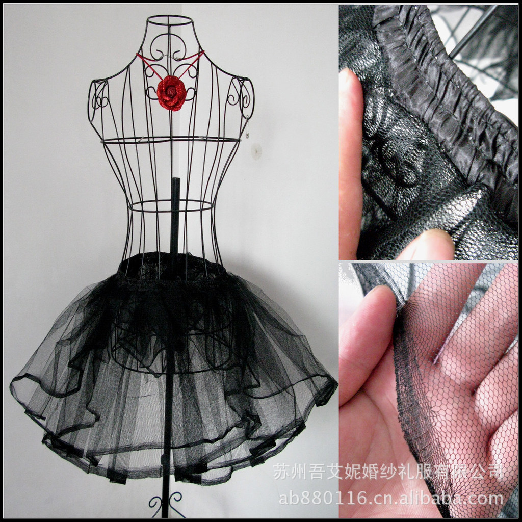 Short design sexy clothes pannier w12 black ballet skirt elastic waist hard yarn slip