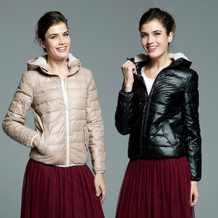 short design soft leather down coat Women 0185012