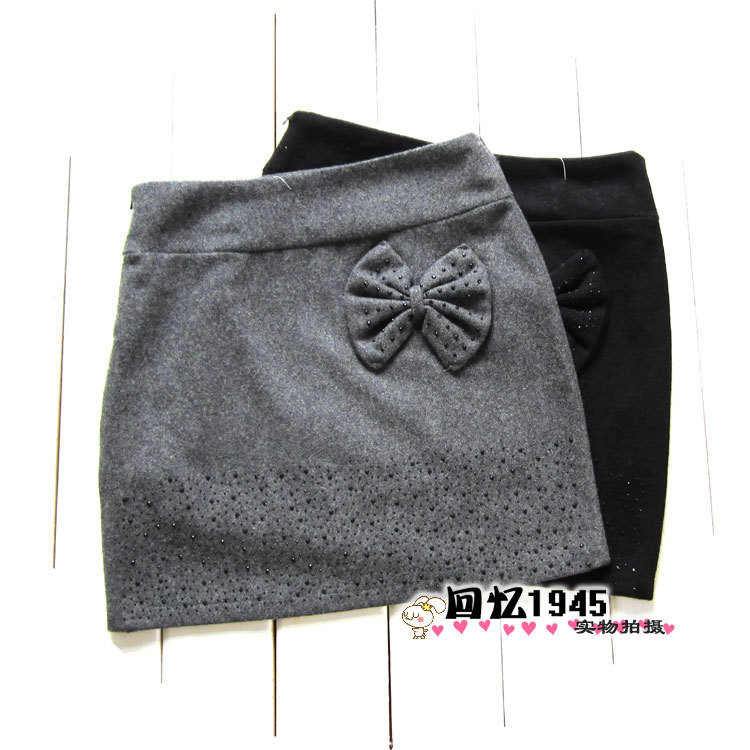 Short in size 2 ! exquisite butterfly stick drill interspersion woolen slim hip skirt straight skirt short skirt 206 Leather