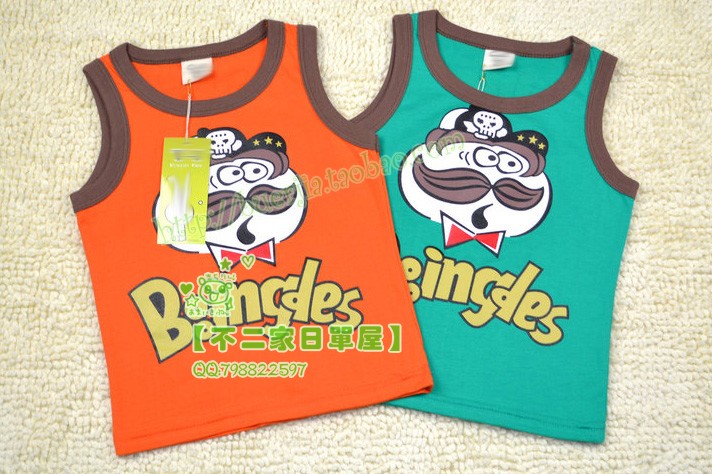 Short in size 2013 summer male child girls clothing baby child pure cotton vest sleeveless T-shirt
