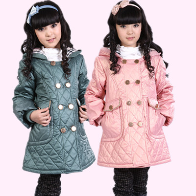 Short in size beautiful children's clothing female child wadded jacket outerwear trench 10257