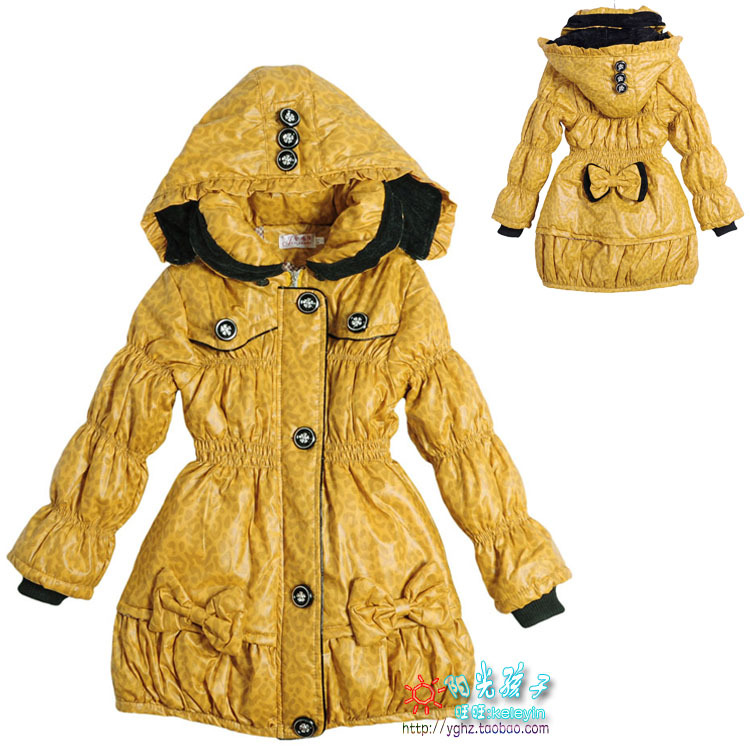 Short in size girls clothing autumn trench outerwear with a hood child trench autumn and winter h1003