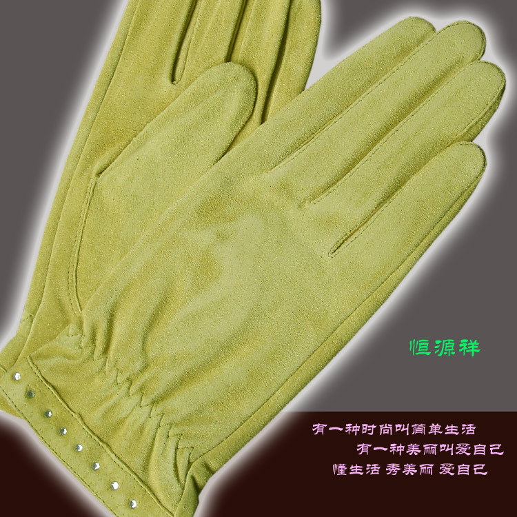 Short in size HENG YUAN XIANG wire thin pig suede leather genuine leather gloves women's gloves 2