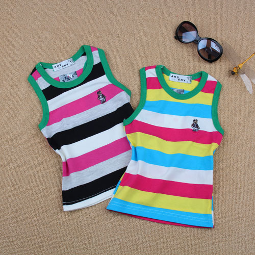 Short in size summer full color of cotton vest girls clothing