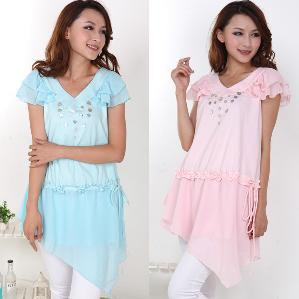 Short in size summer maternity clothing maternity short-sleeve clothing plus size maternity top women's s4006