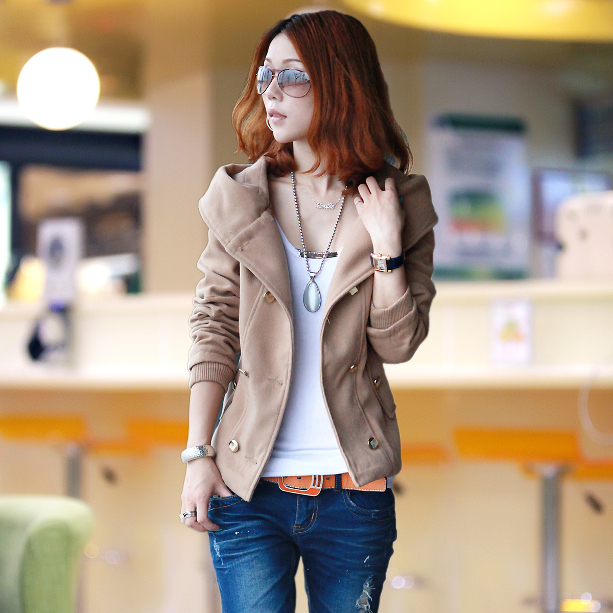 Short jacket thick outerwear female winter woolen outerwear autumn and winter outerwear 2013 new style