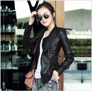 Short leather jackets, double collar locomotive short paragraph female leather, PU jacket, free shipping-G156