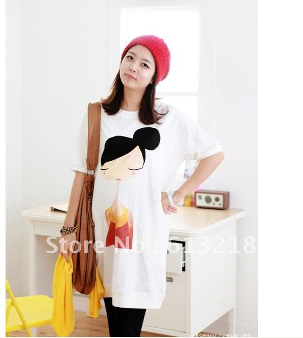 Short-sleeve maternity clothing 100% cotton dress t-shirt  summer top dress Free Shipping