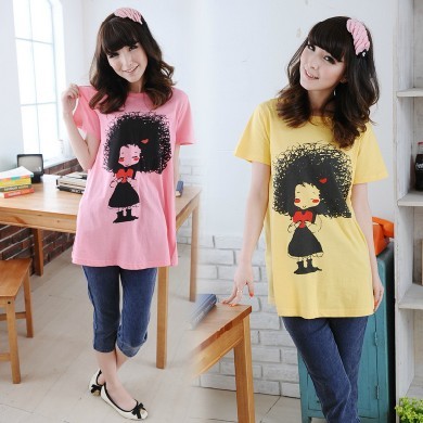 Short-sleeve maternity clothing afro print sweater maternity short-sleeve T-shirt maternity top
