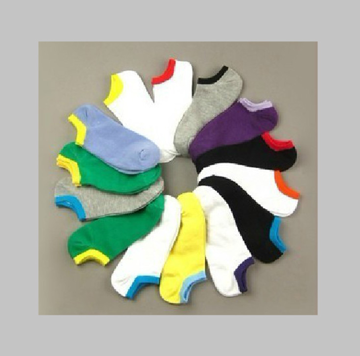 Shote male Women sweat absorbing sports invisible sock slippers spring and summer combed cotton socks sock candy socks