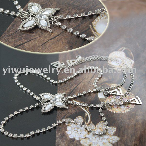 Shoulder Bra Strap!Free Shipping!6Pairs/Lot!BB172-169!Crystal Color!Fashion Rhinestone Butterfly Diamond Bra Accessories
