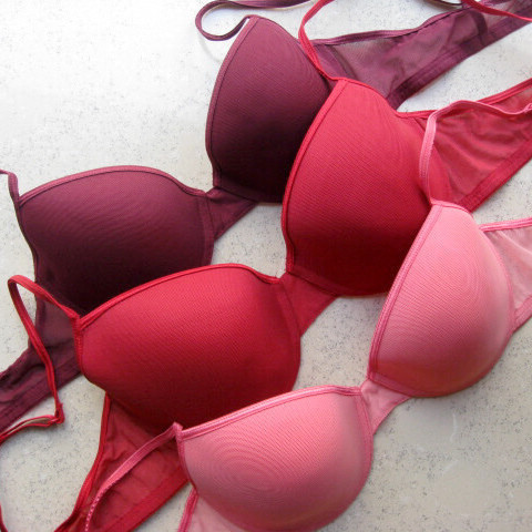 Shoulder strap glossy powder bra female underwear 70b75bc80bc85b