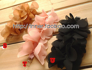 Shoulder strap halter-neck chiffon three-dimensional petals silica gel underwear belt elastic transparent steel buckle