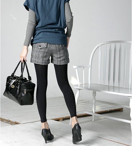 Show thin lengthening female pantyhose bamboo charcoal fiber nine points backing pants napping warm backing socks