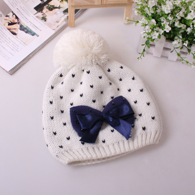 Siggi hat female winter autumn and winter bow thickening knitted hat ear protector cap knitted hat
