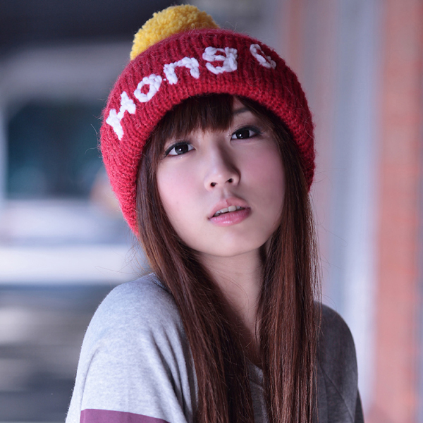Siggi romantic hair ball wool hat female winter autumn and winter knitted hat knitted hat
