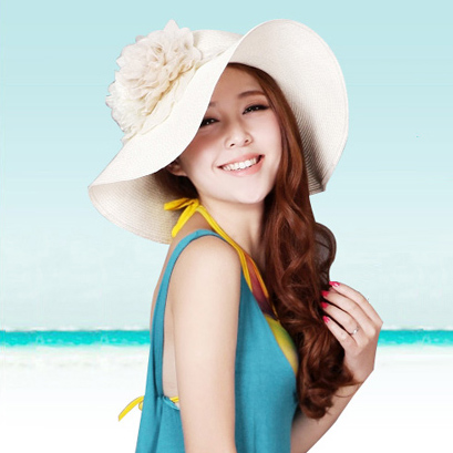 Siggi solid color beach spring and summer sunbonnet strawhat women's hat female summer beach cap big sun hat along the cap