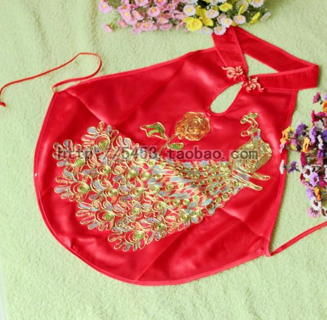 Silk apron women's fashion lingerie faux silk apron tube top sleepwear red