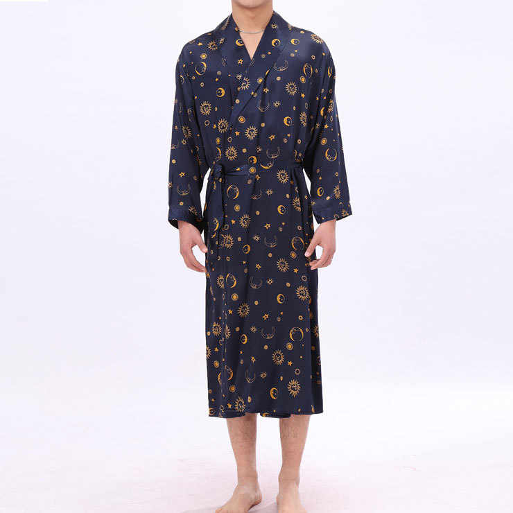 Silk Men sleepwear male robe silk male sleepwear quality commercial male sleepwear