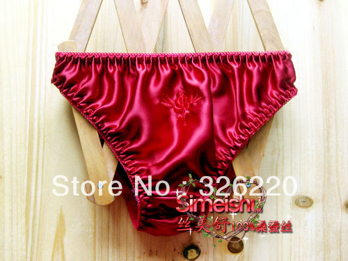 Silk panties female mulberry silk trigonometric panties low-waist lingerie care
