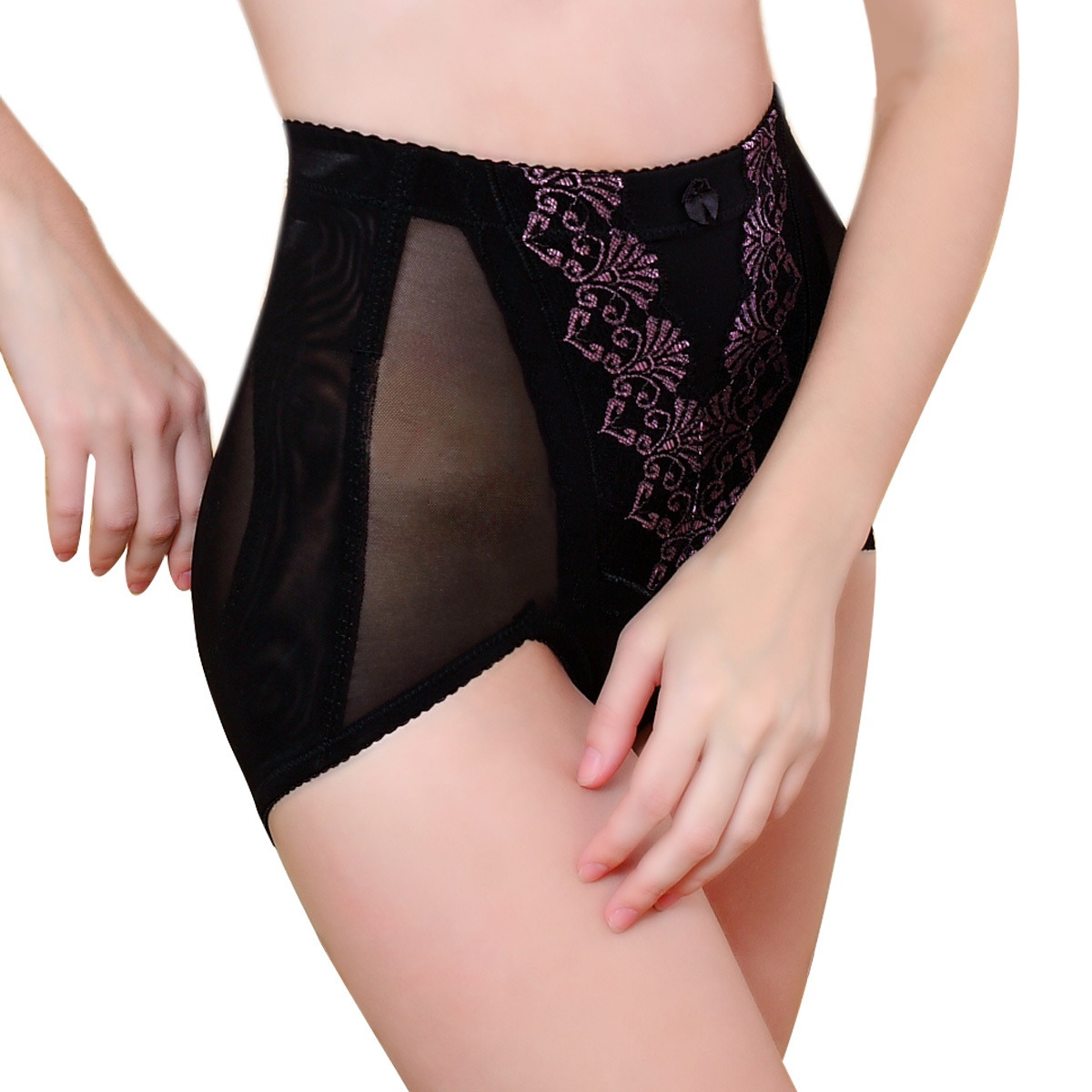 Silk protein fabric trigonometric abdomen drawing butt-lifting pants corset pants body shaping underwear